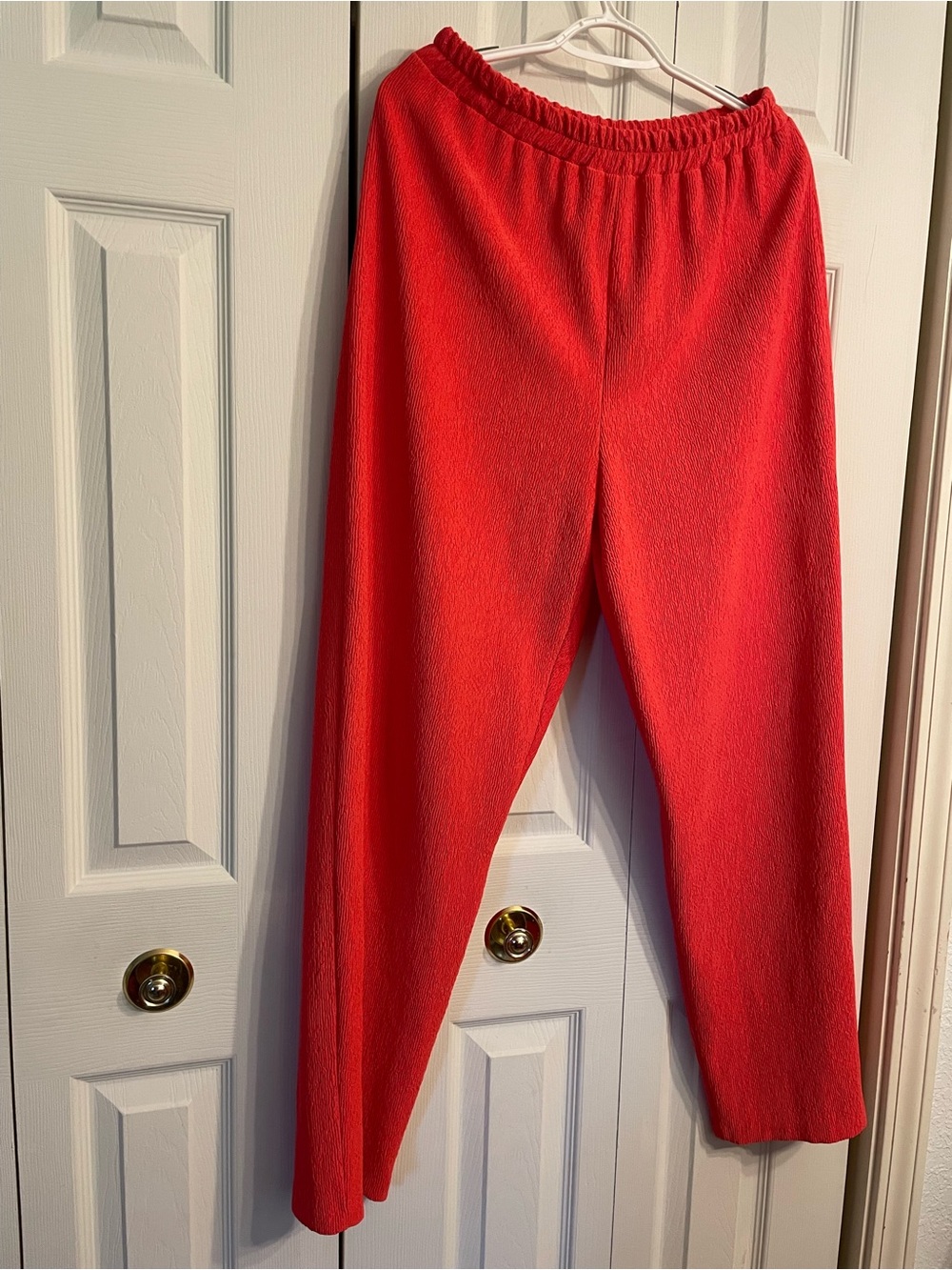 Liz Baker Vibrant Red Pull-On Straight Leg Pantsuit